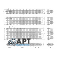 40-1 Ланцюг приводний роликовий ПР-12,7-1820-1 Donghua ISO 08A-1, ANSI40-1(5,00m)