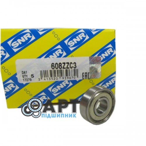 608.ZZ C3 SNR Підшипник однорядний кульковий