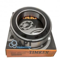 6020-2RS-C3 TIMKEN Підшипник однорядний кульковий