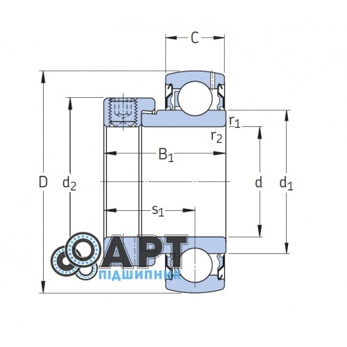 YET 207 / AG SKF закріплюваний кульковий підшипник